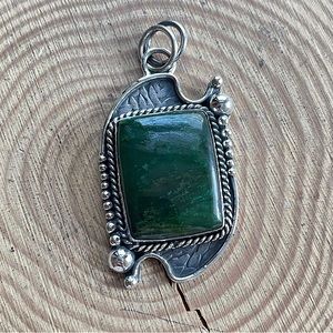 Moss Agate gemstone pendant